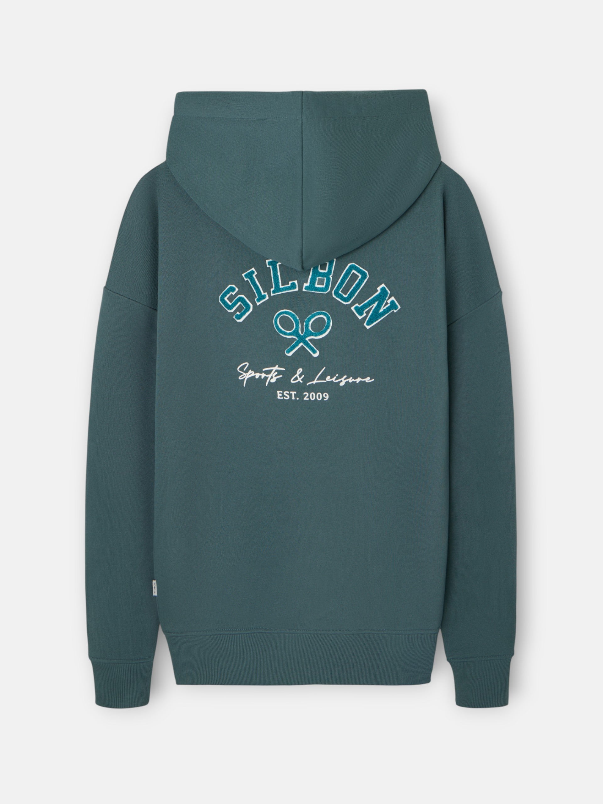 Dark green relaxed fit leisure hoodie