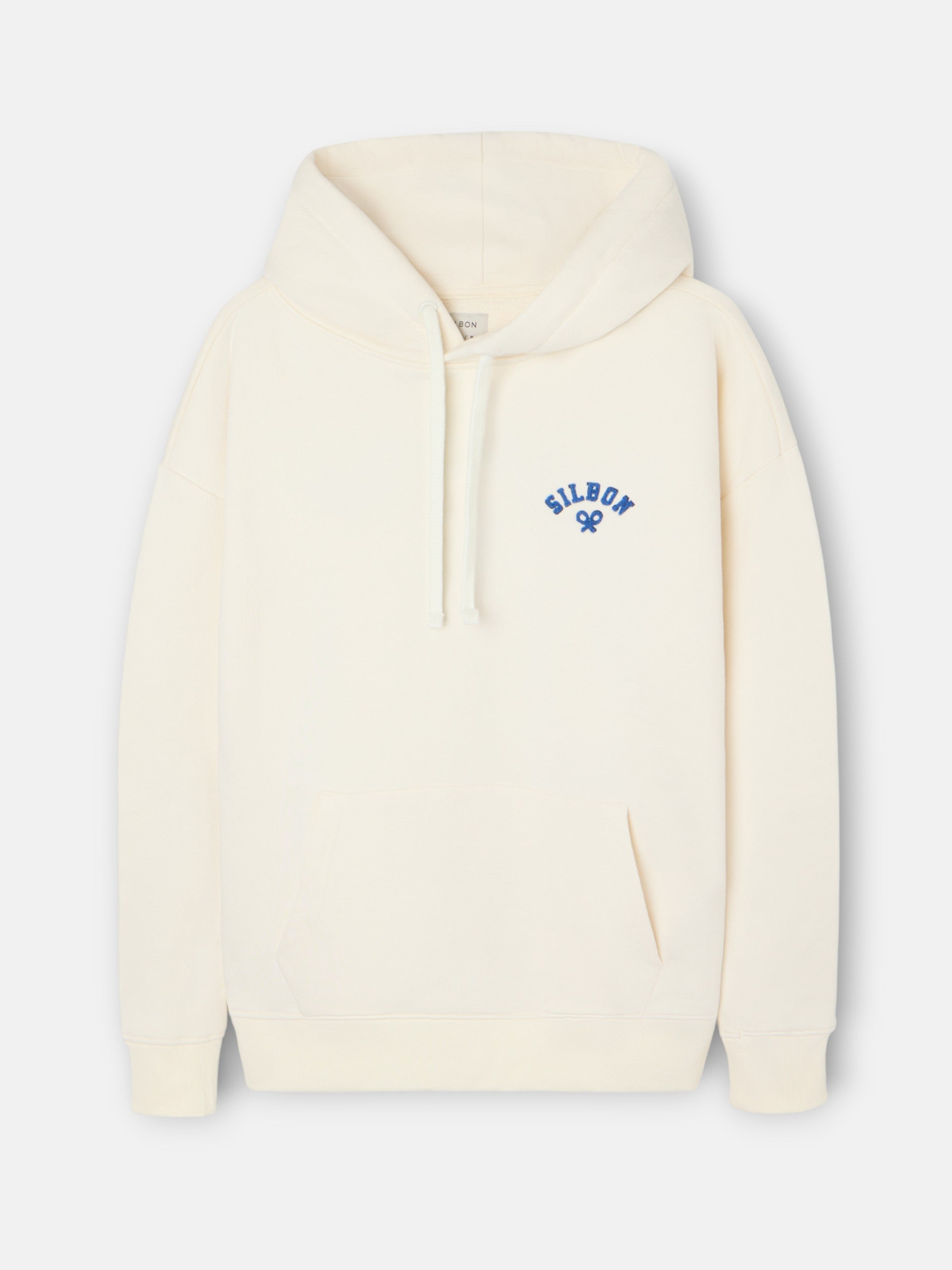 Cream relaxed fit leisure hoodie sweatshirt