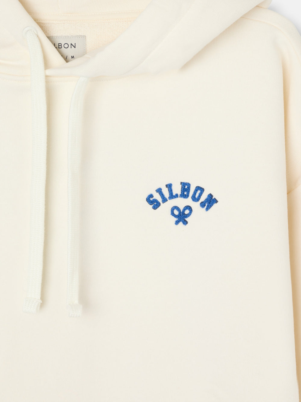 Cream relaxed fit leisure hoodie sweatshirt