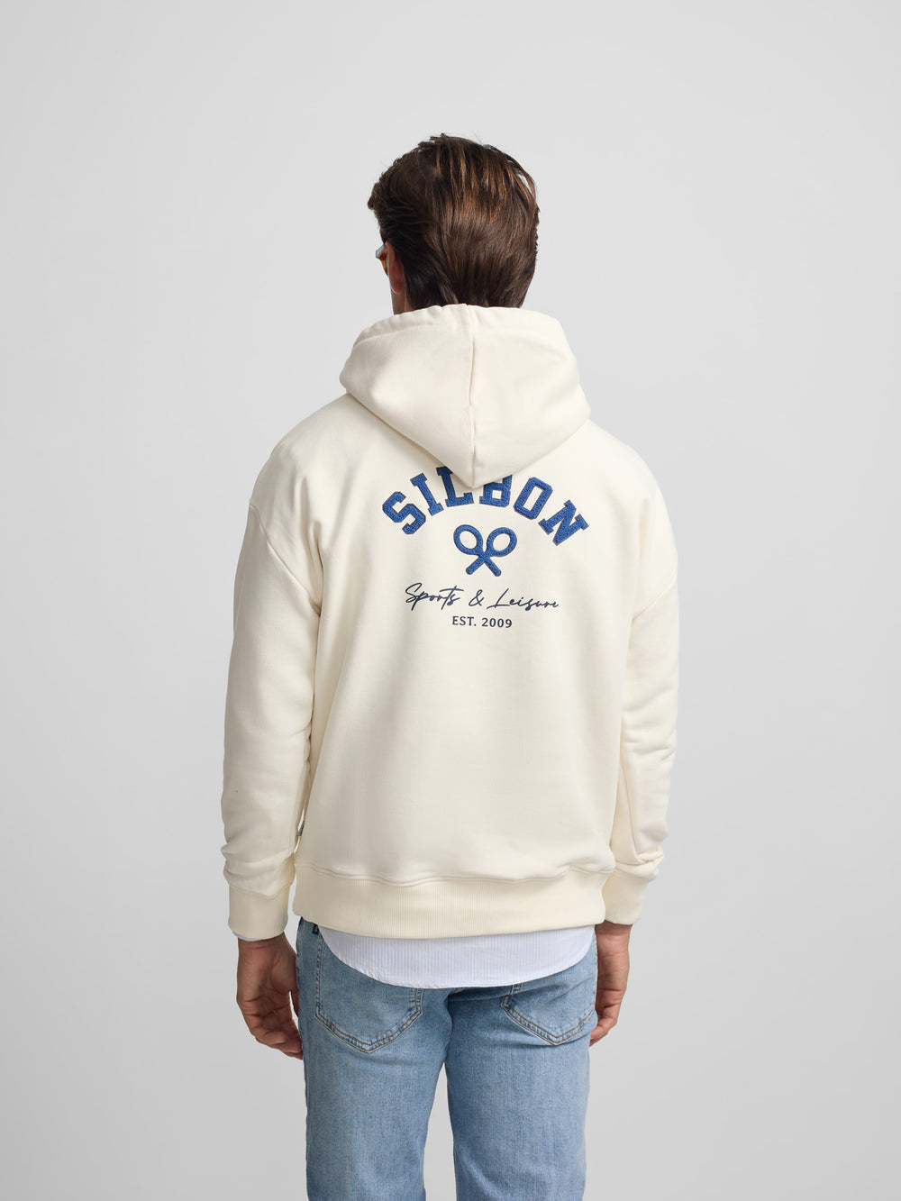 Sudadera hoodie relaxed fit leisure crema