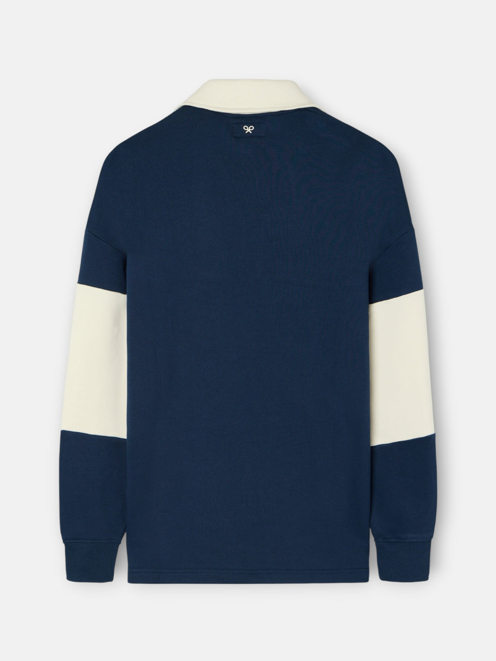 Sweatshirt de gola polo relaxed fit com painel azul-marinho