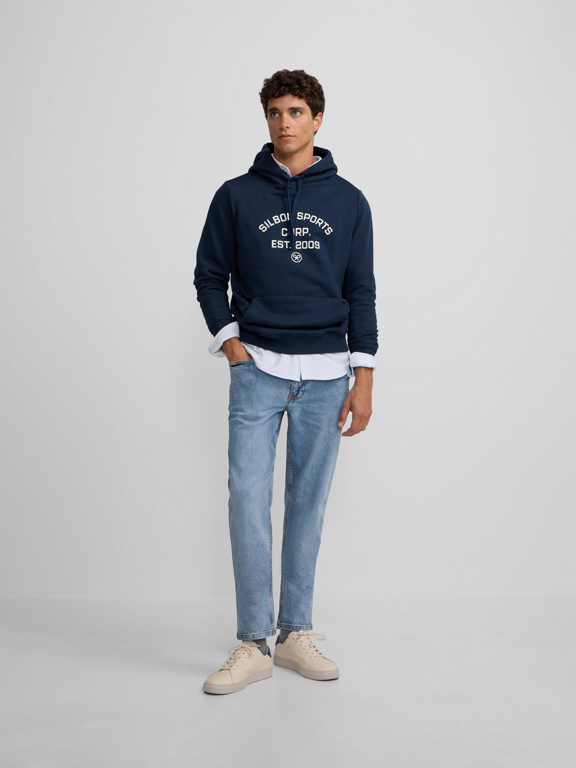 Silbon Sports navy blue hoodie sweatshirt