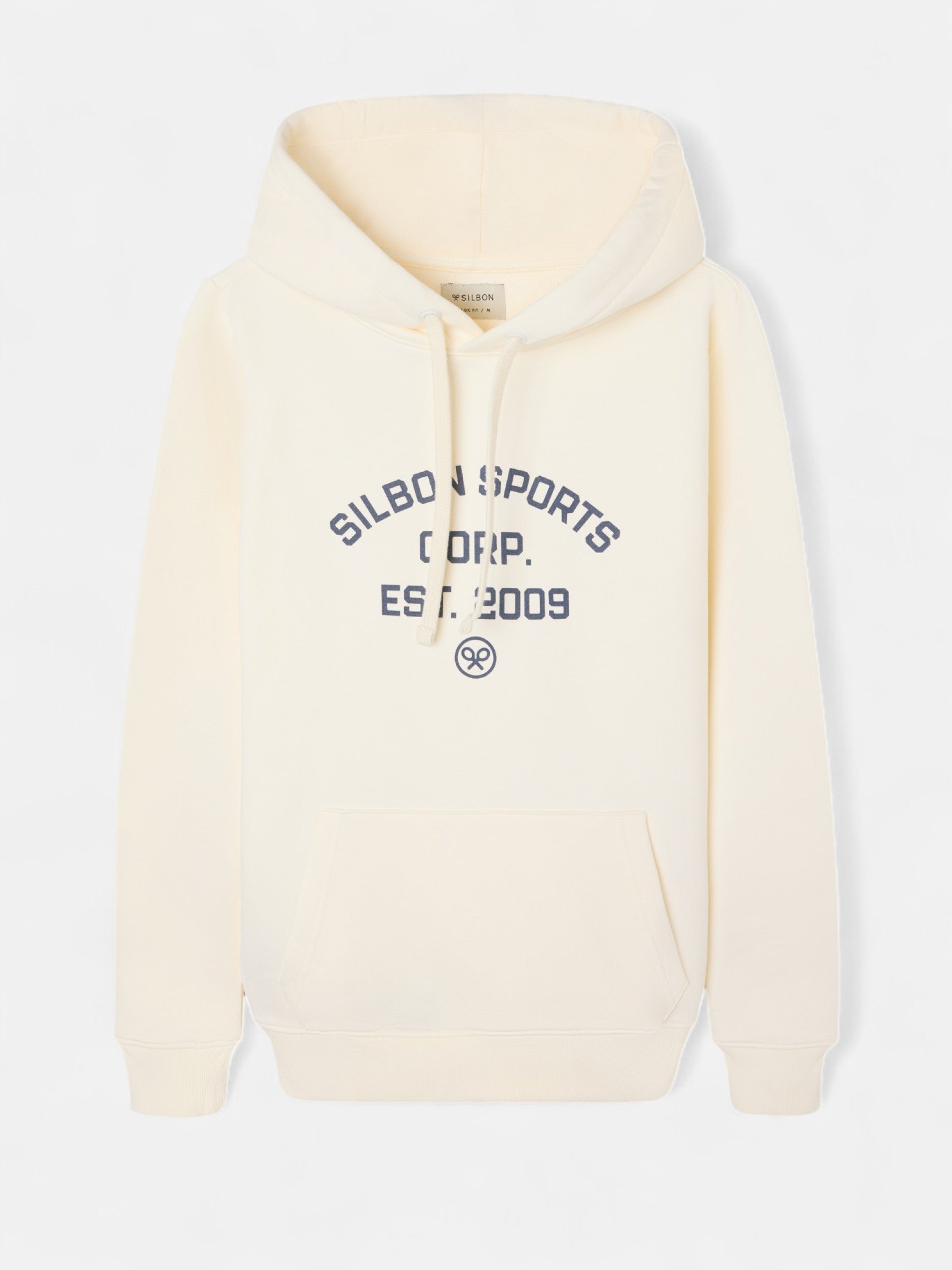 Sweatshirt hoodie Silbon sports creme