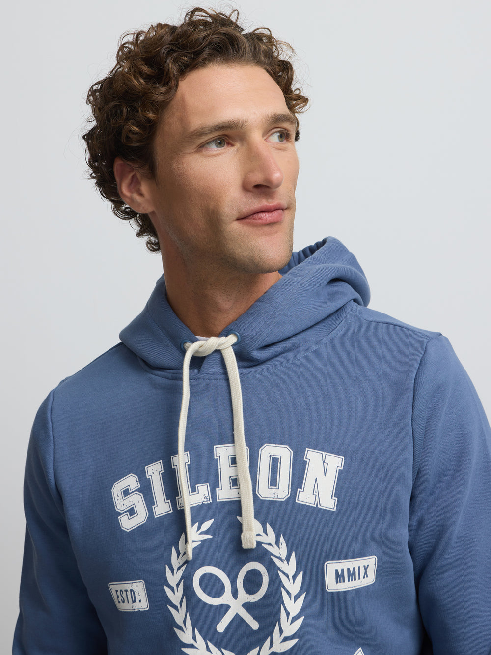 Sudadera hoodie Silbon ivy league azul indigo
