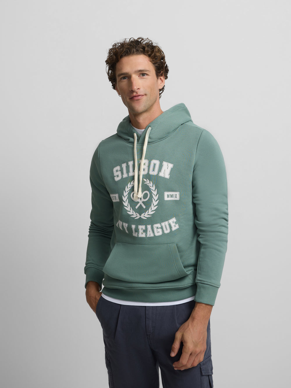 Sudadera hoodie Silbon ivy league verde