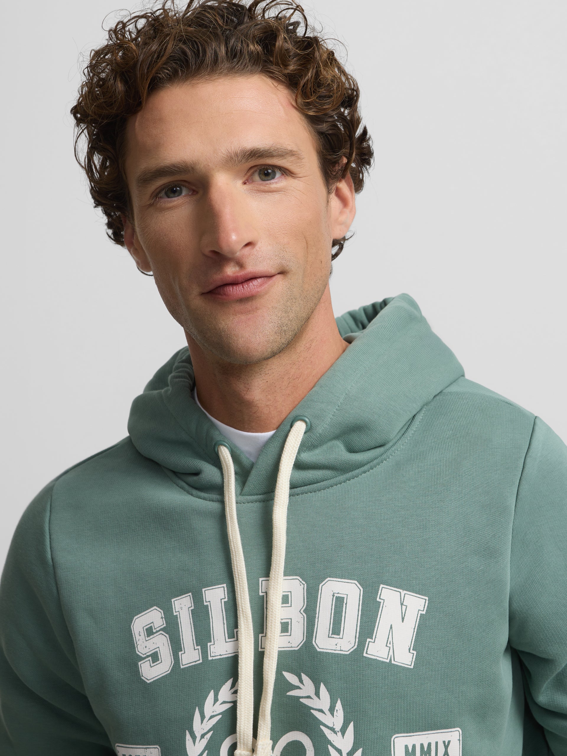 Sweatshirt hoodie Silbon ivy league verde