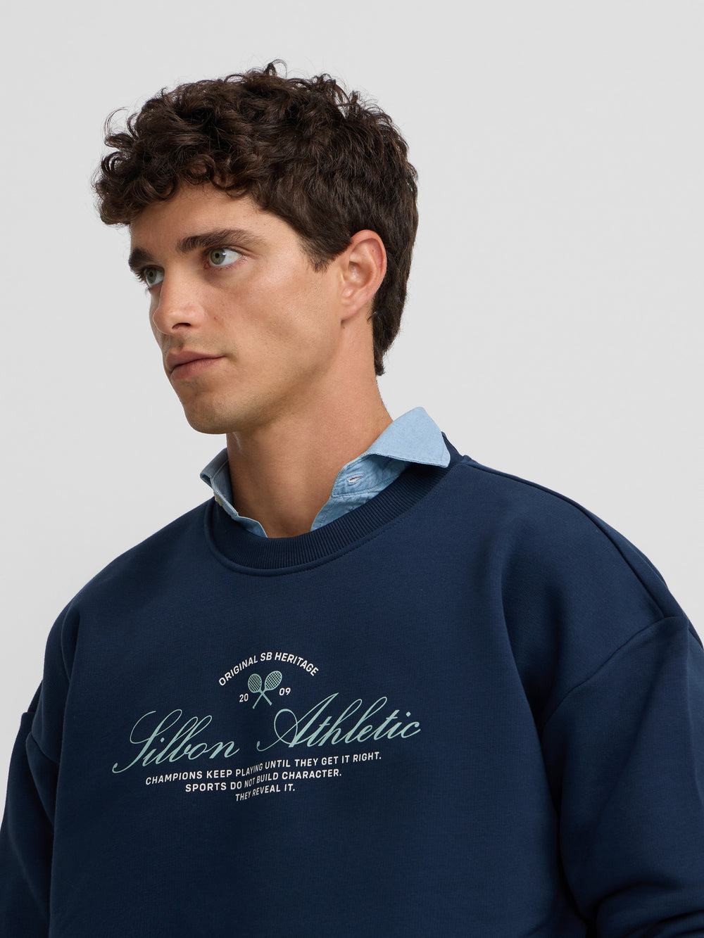 Sudadera special fit lettering azul marino