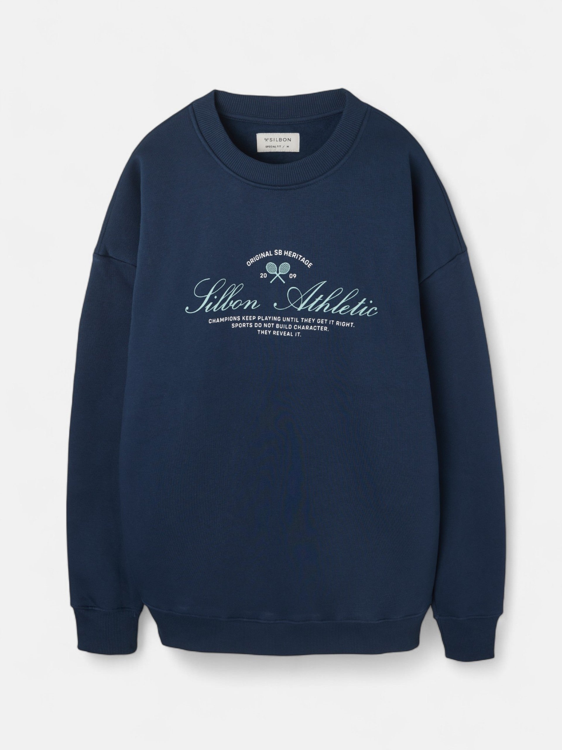 Sudadera special fit lettering azul marino