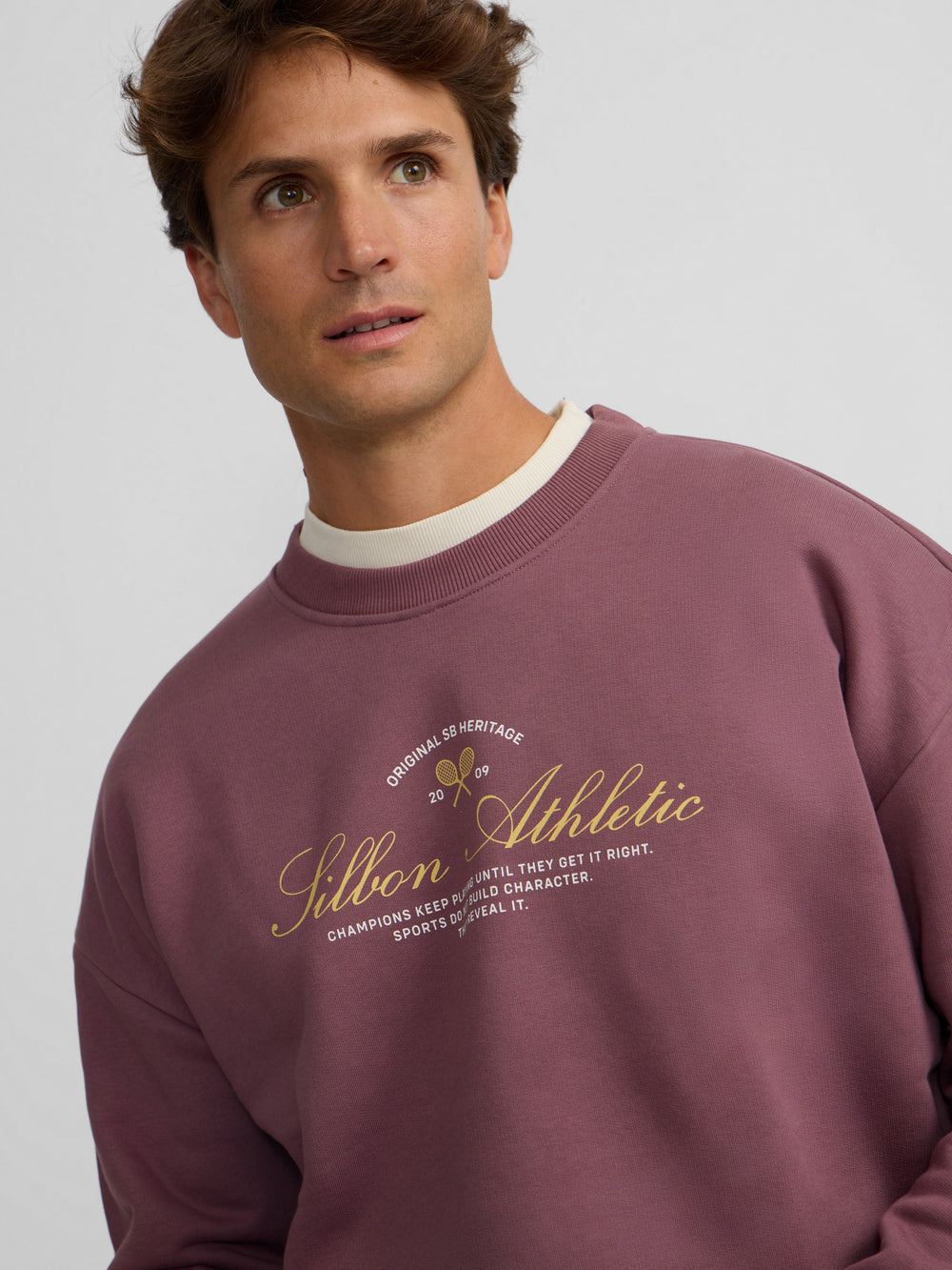 Sudadera special fit lettering burdeos