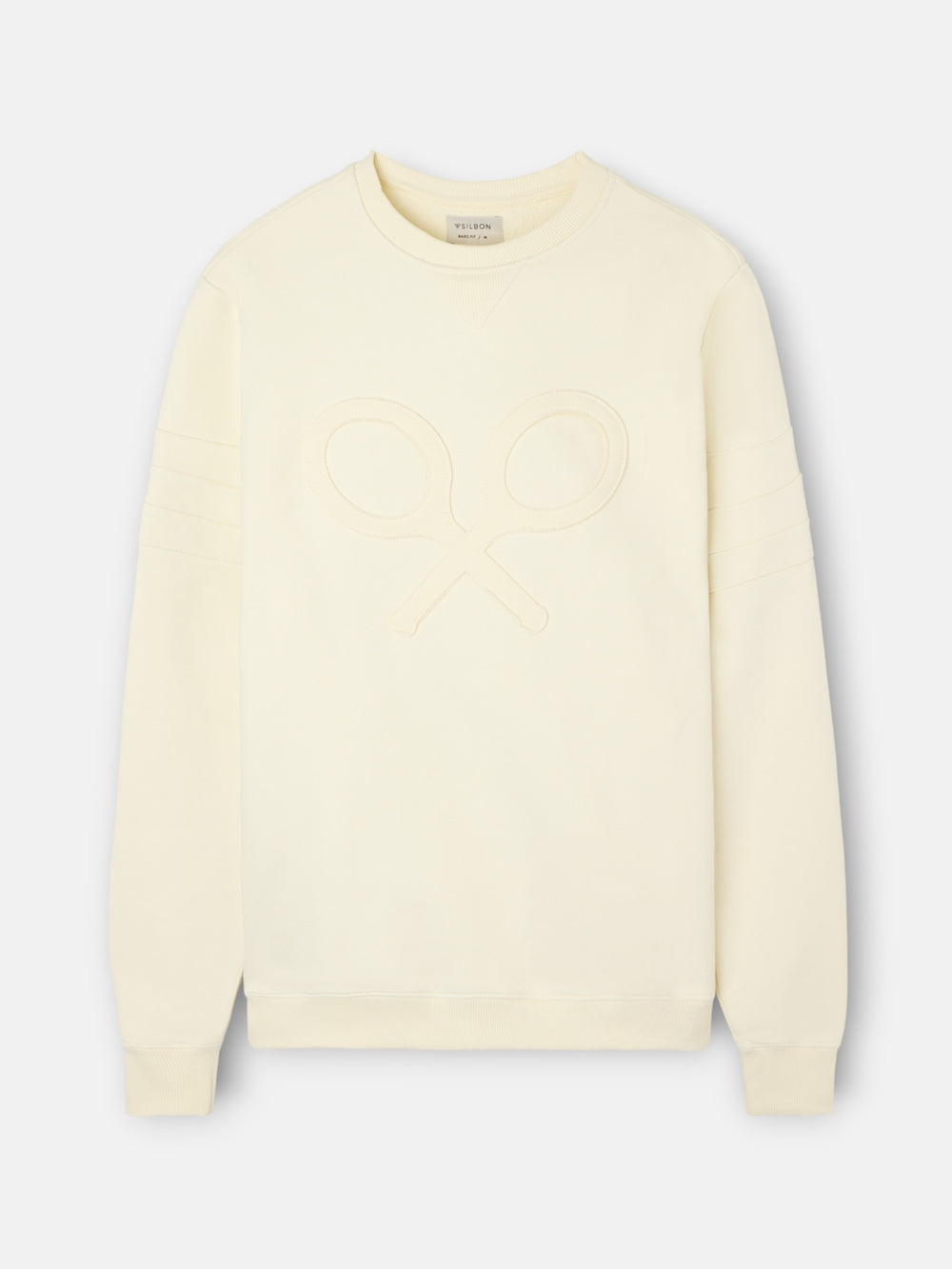 Sudadera raqueta relieve tono crema
