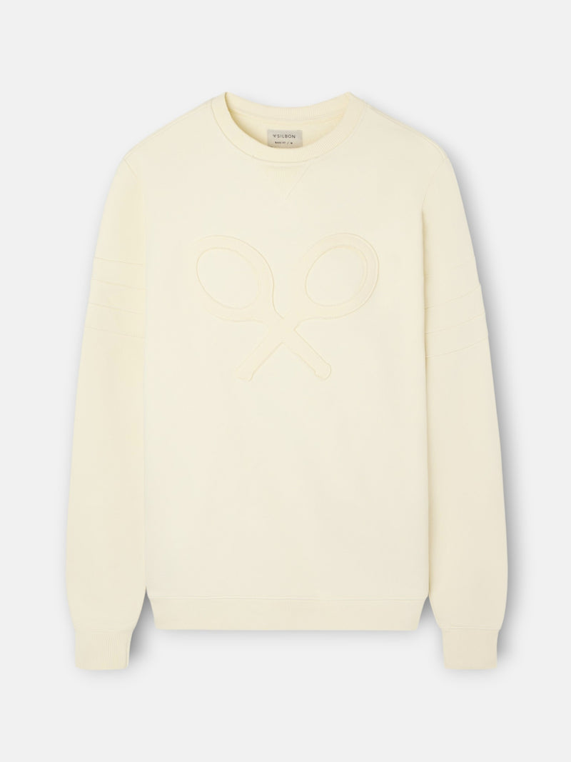 Sweatshirt raquete em relevo tom creme