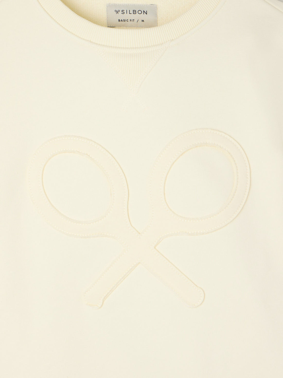 Sweatshirt raquete em relevo tom creme