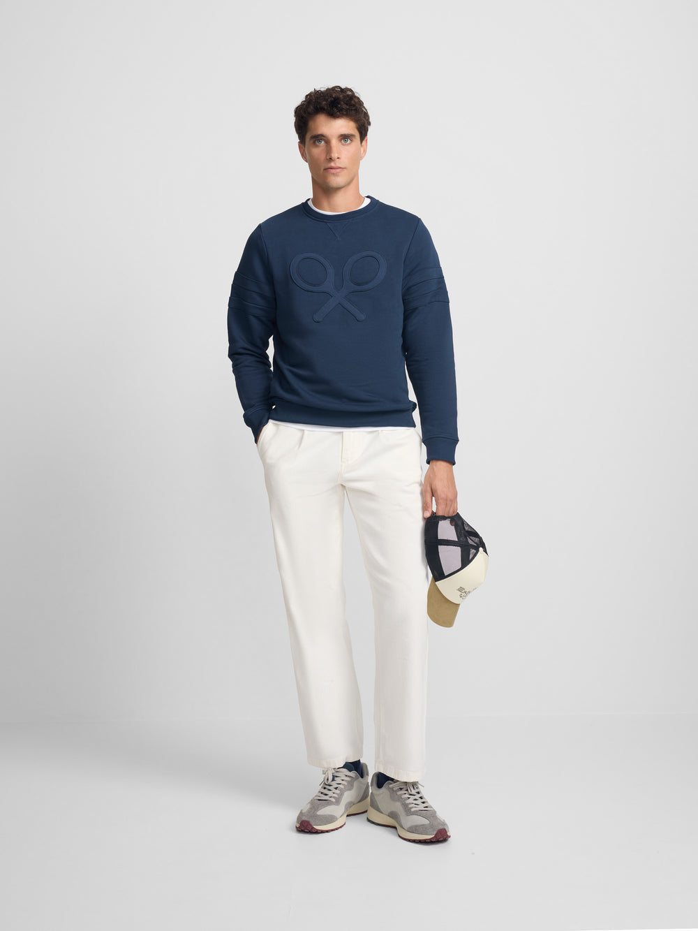 Sudadera raqueta relieve tono marino