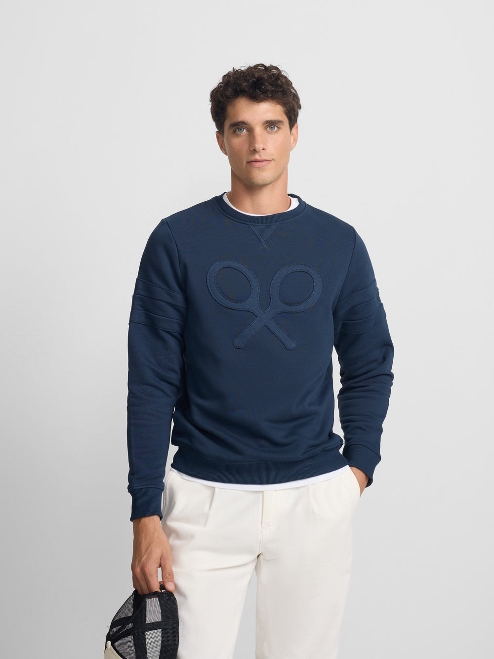 Sudadera raqueta relieve tono marino