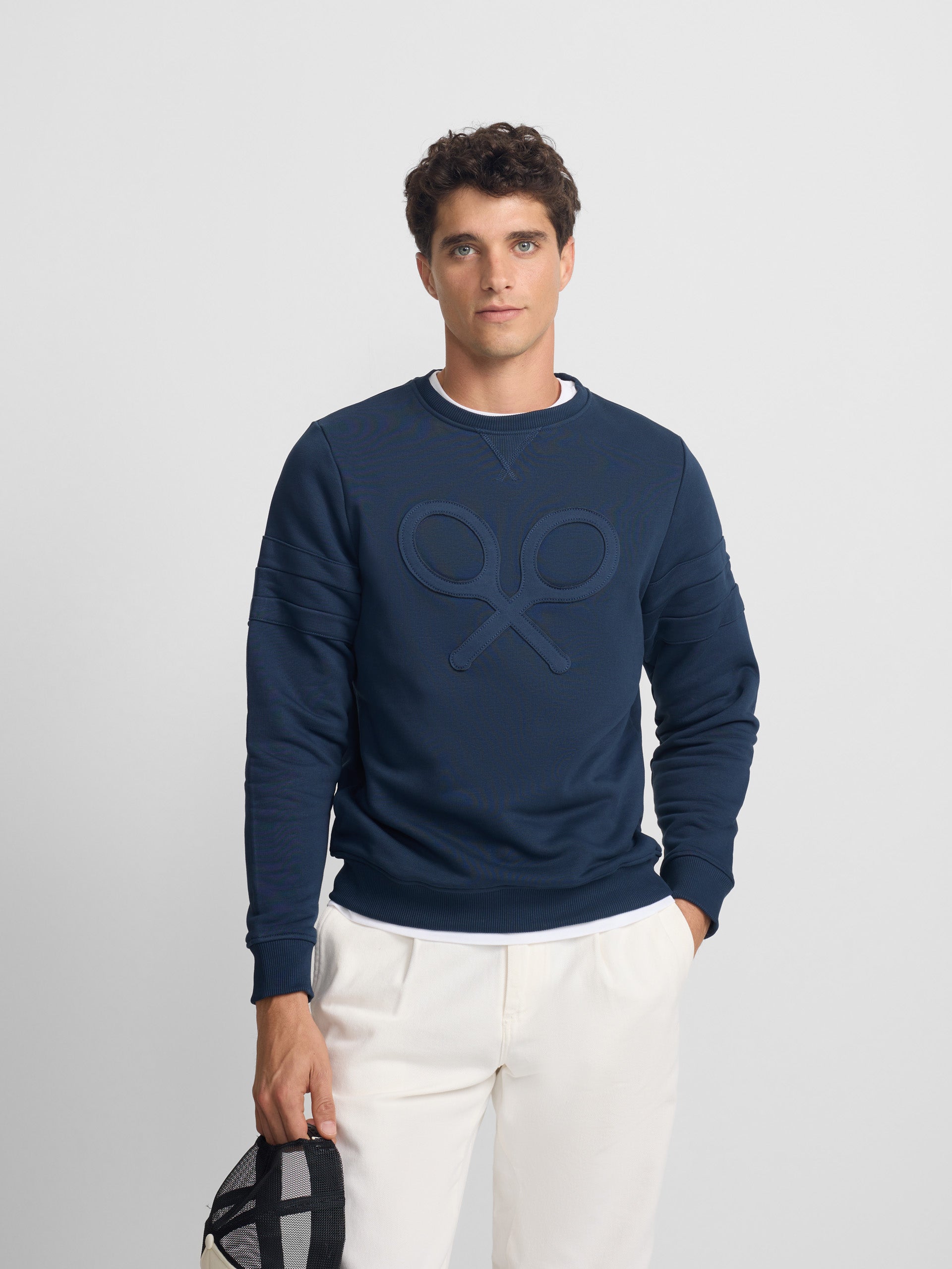 Sudadera raqueta relieve tono marino