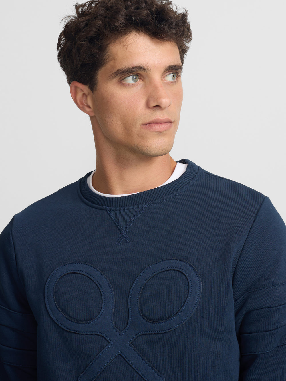 Sudadera raqueta relieve tono marino