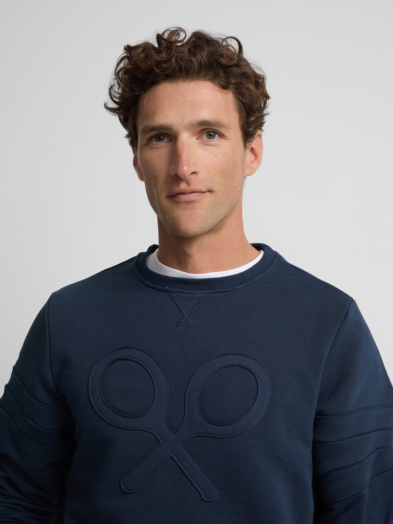 Sweatshirt raquete relevo tom marinho