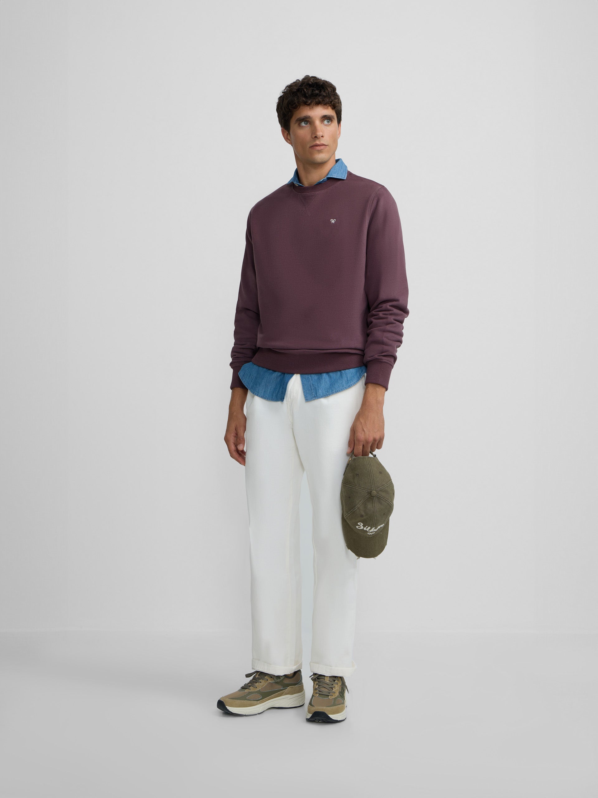 Burgundy mini logo silbon sweatshirt