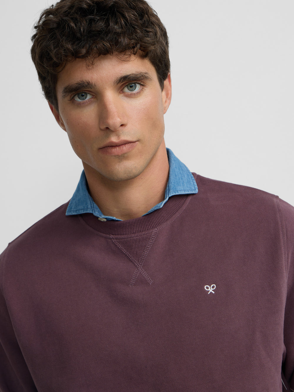 Sudadera silbon minilogo burdeos