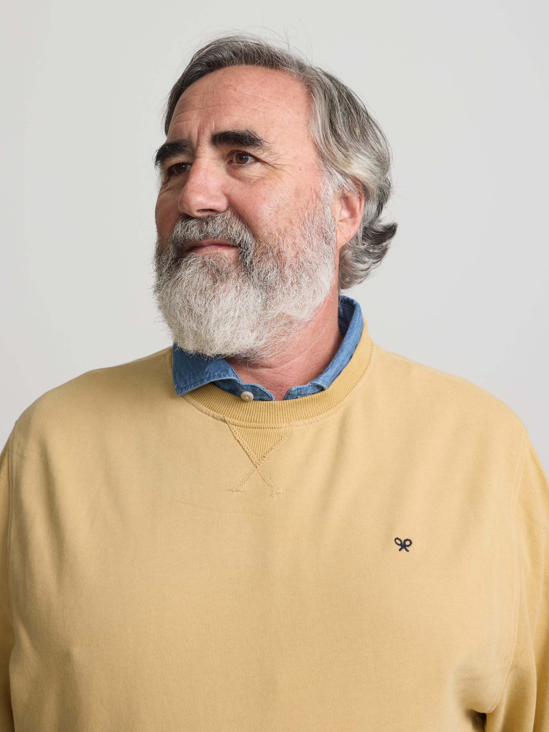 Sweat-shirt Silbon avec mini logo moutarde