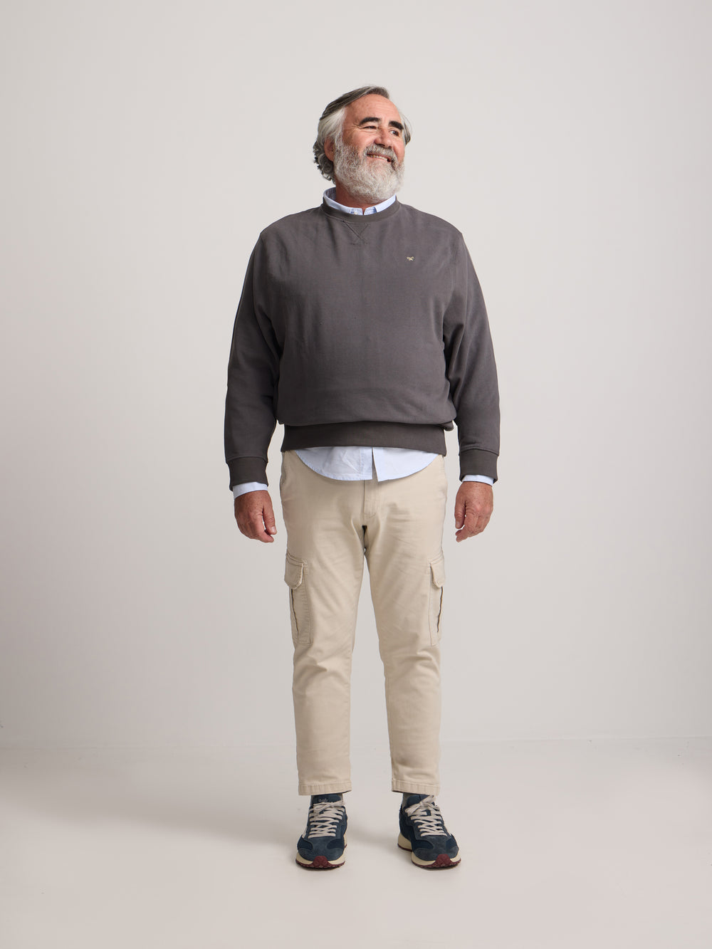 Sweat-shirt gris foncé à mini logo Silbon