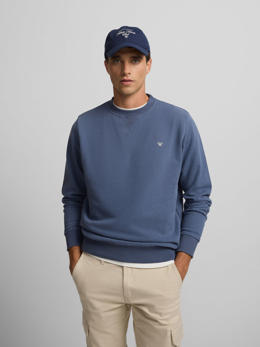 Sudadera silbon minilogo azul indigo