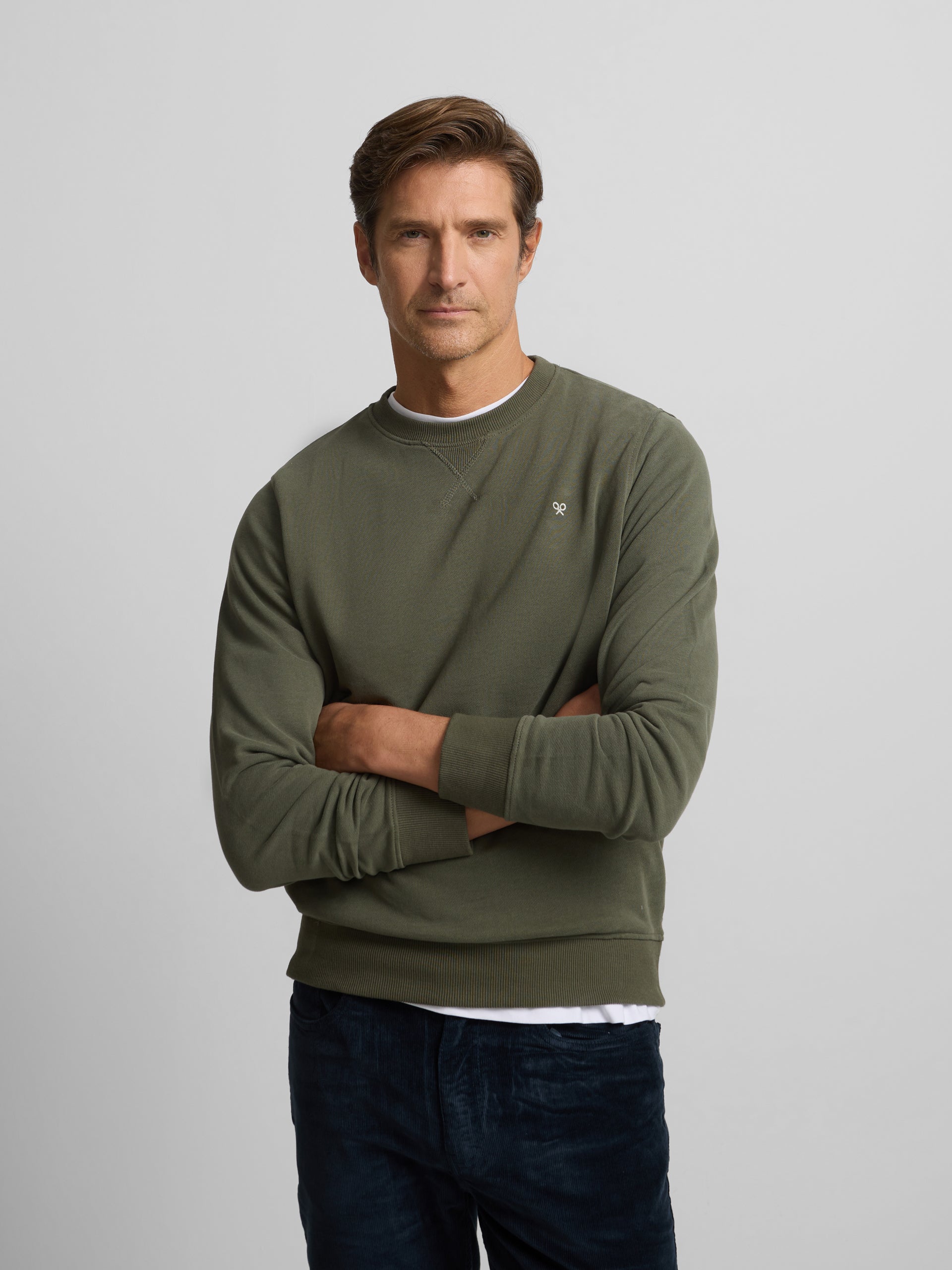 Green mini logo silbon sweatshirt