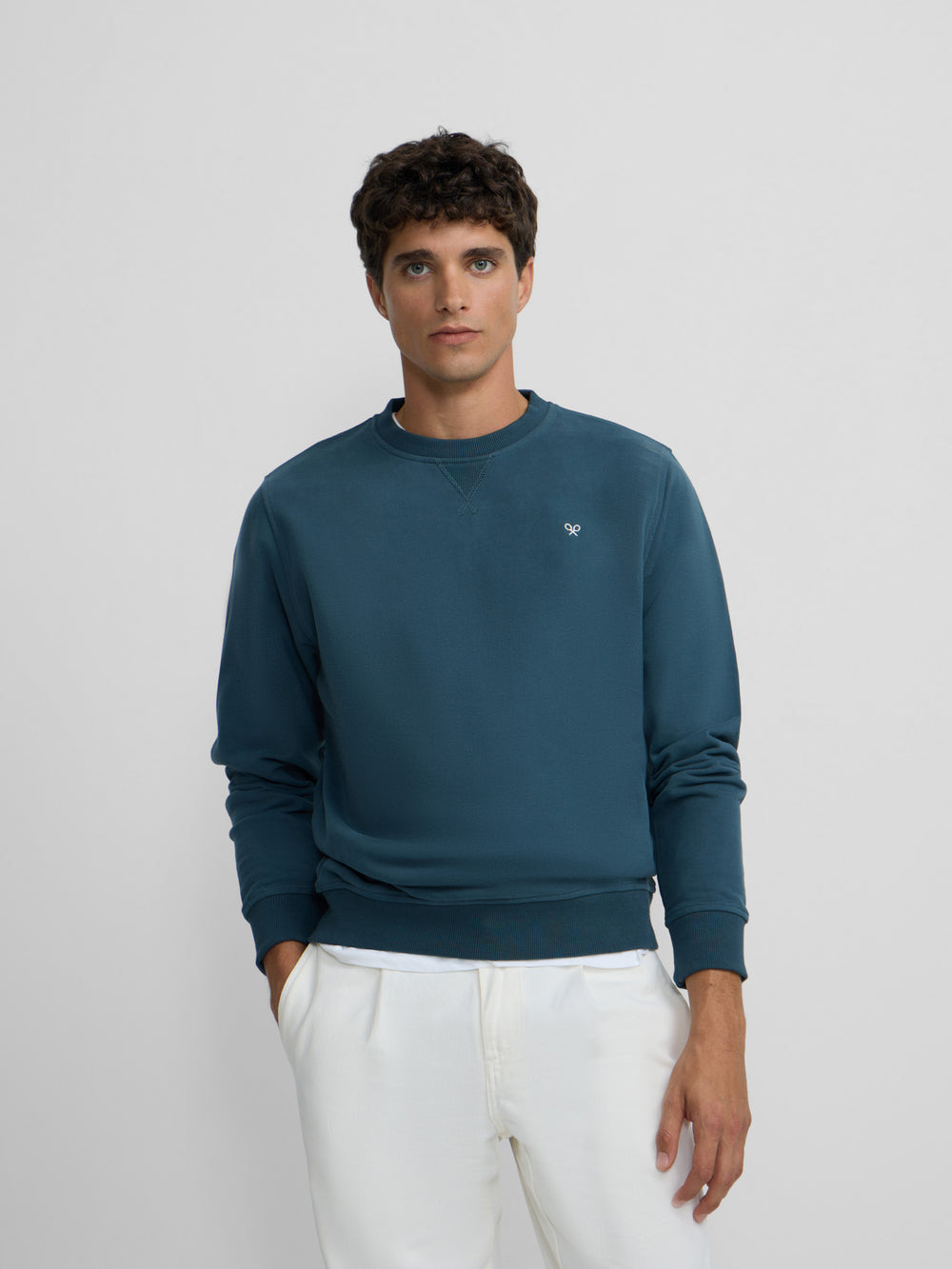 Sudadera silbon minilogo petroleo