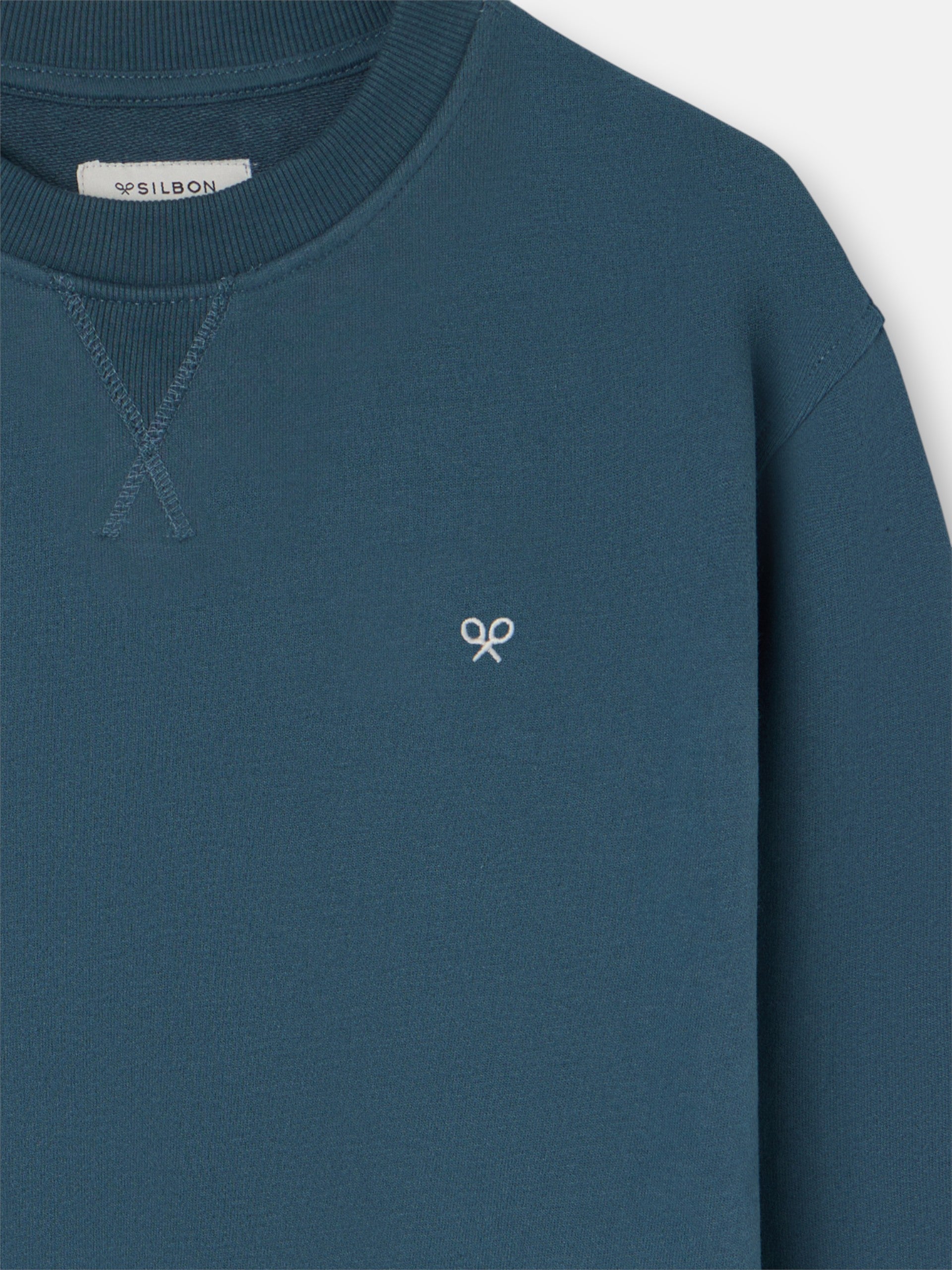 Silbon mini-logo petroleum sweatshirt