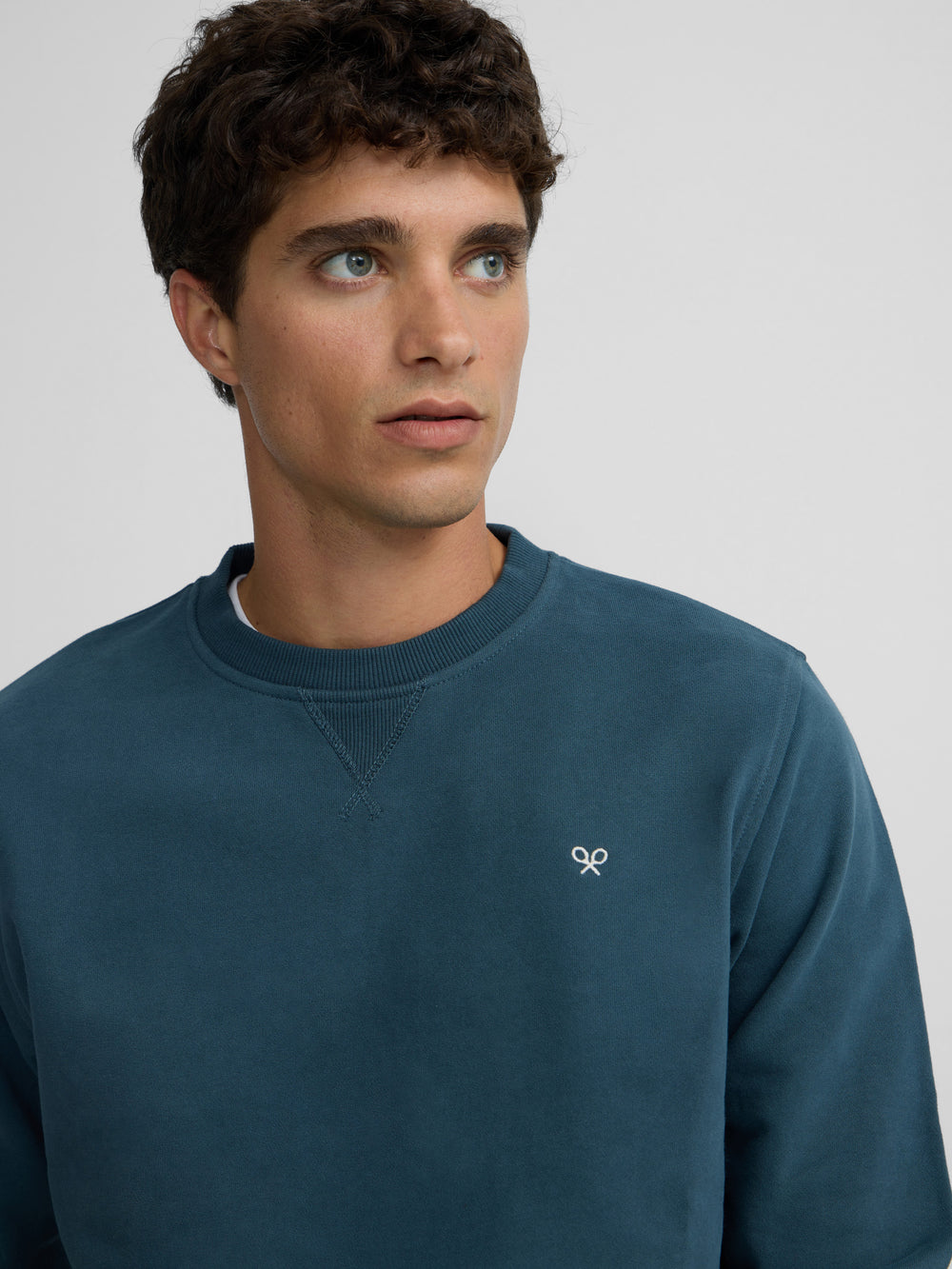 Sudadera silbon minilogo petroleo