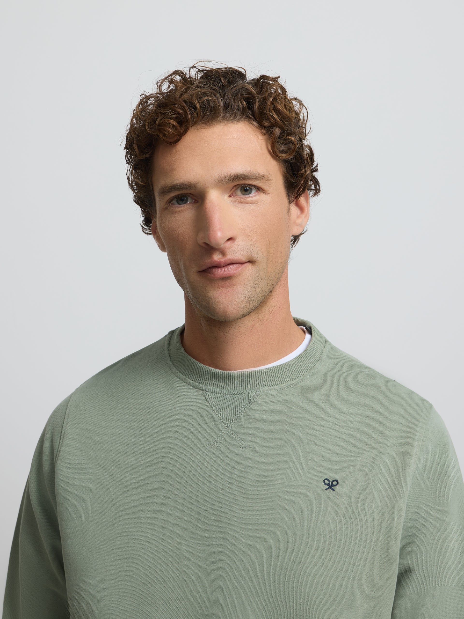 Light green mini logo silbon sweatshirt