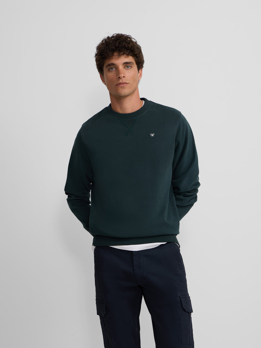 Sudadera silbon minilogo verde oscuro