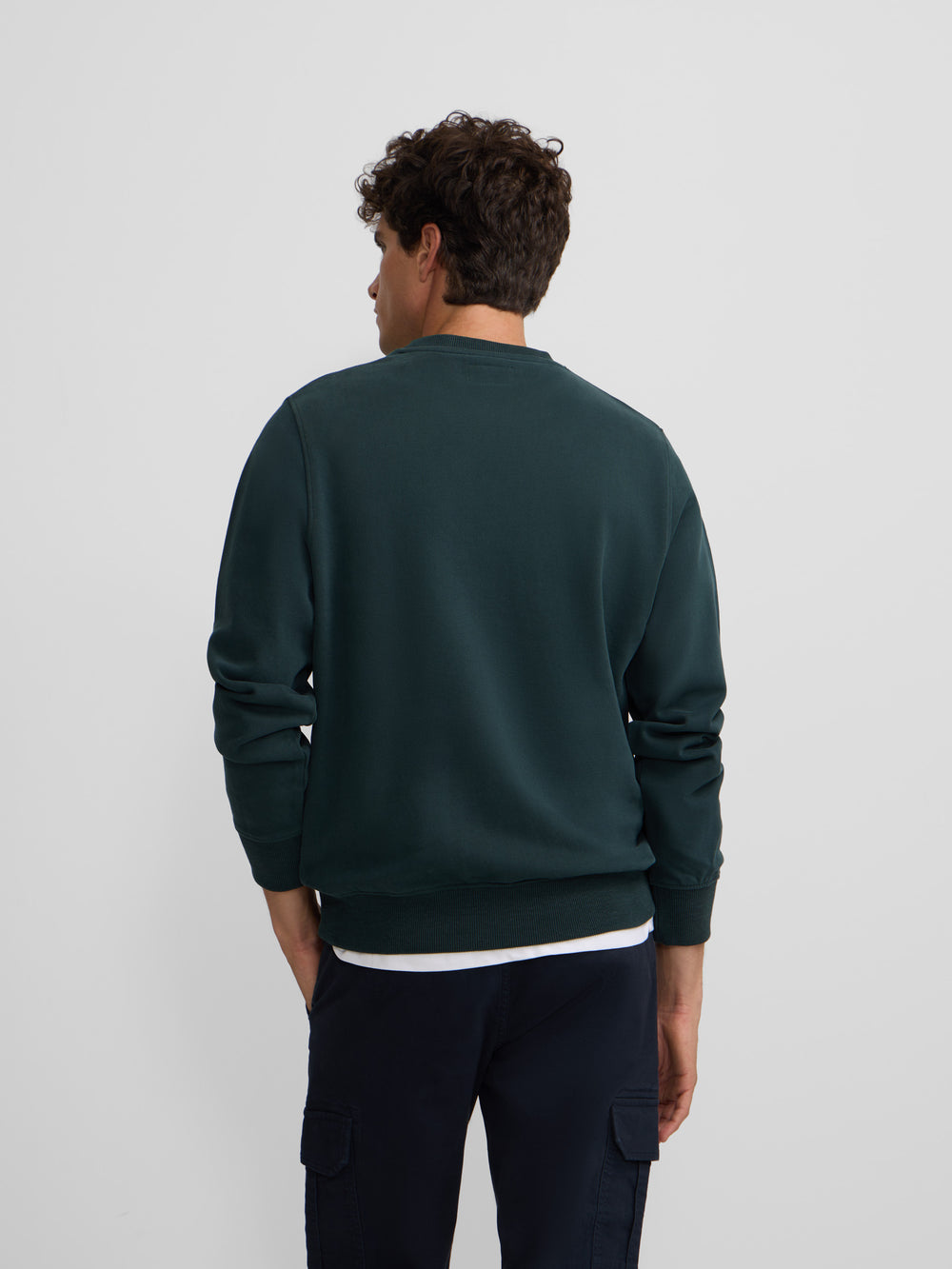 Sudadera silbon minilogo verde oscuro