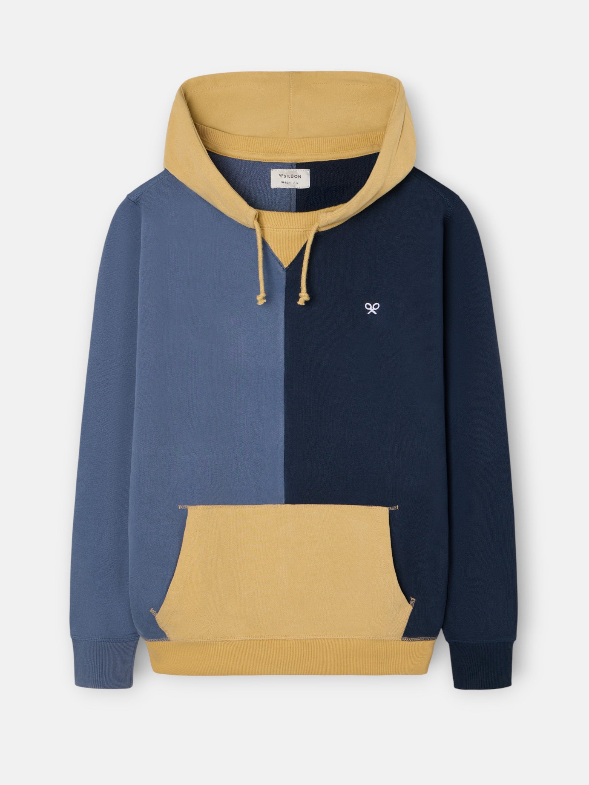 Sudadera hoodie multicolor azul mostaza