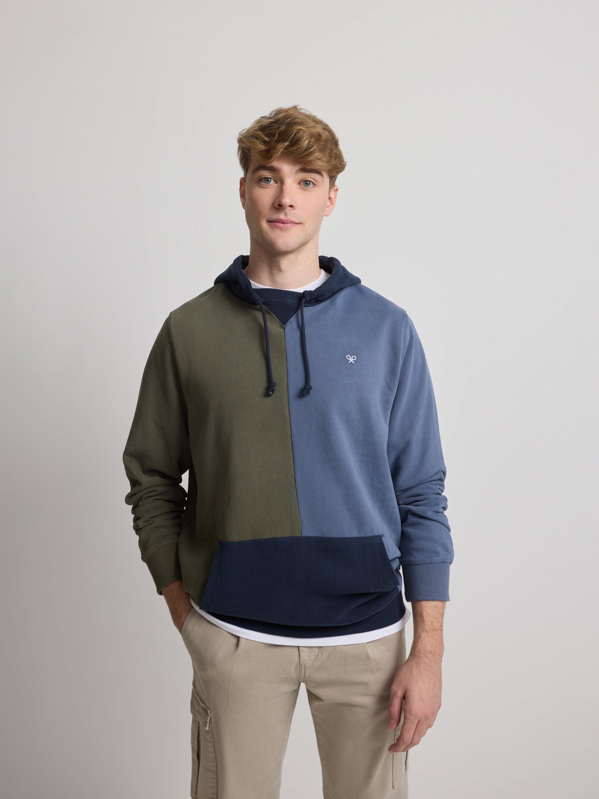 Sudadera hoodie multicolor azul verde