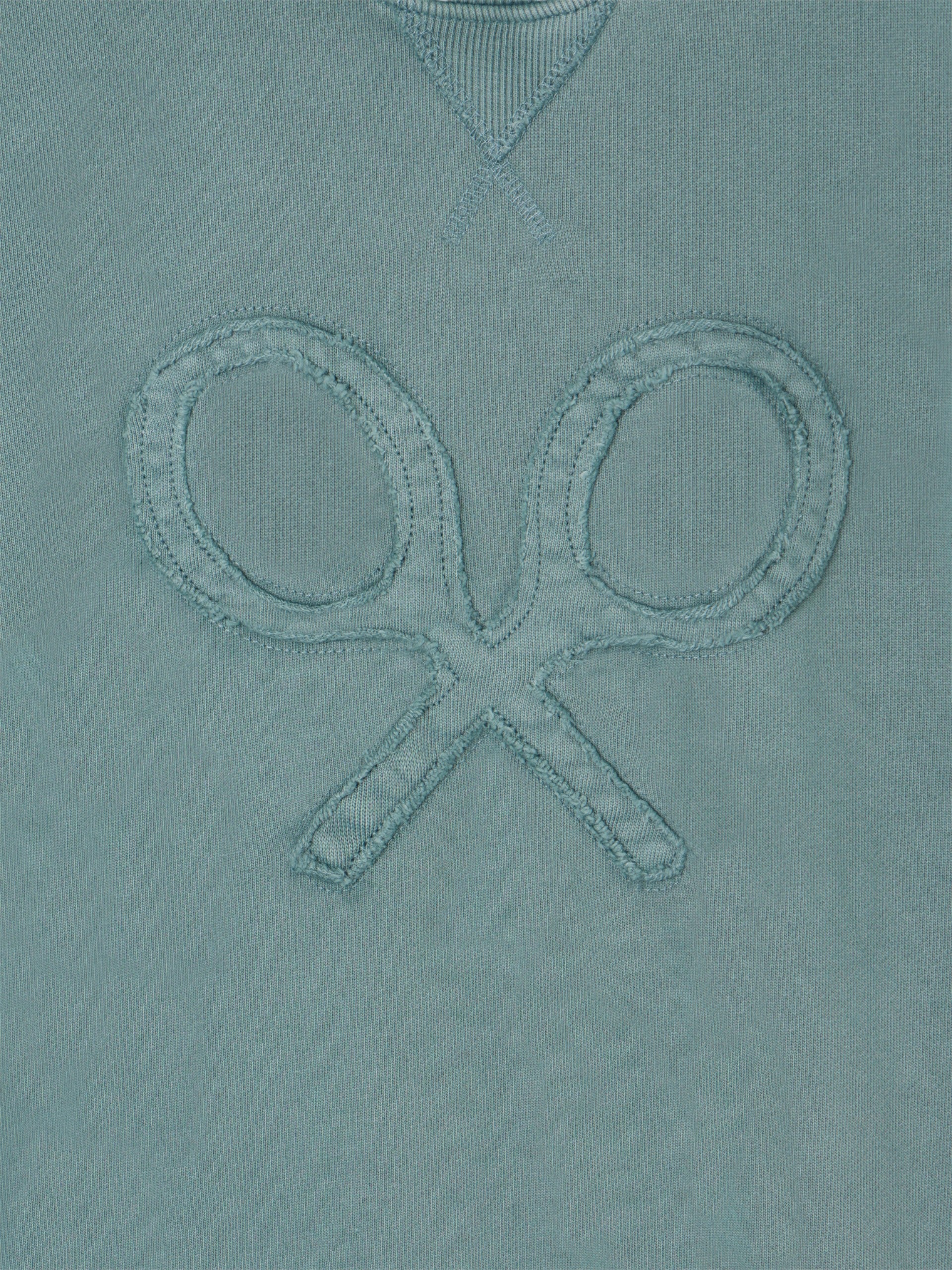 Sweatshirt relaxed fit logo garment dye cinzento azul