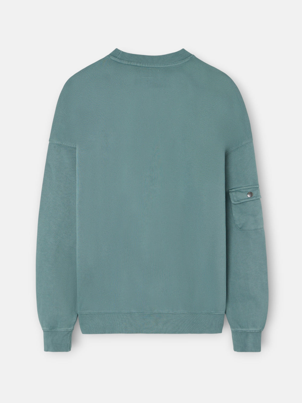 Sudadera relaxed fit logo garment dye gris azul