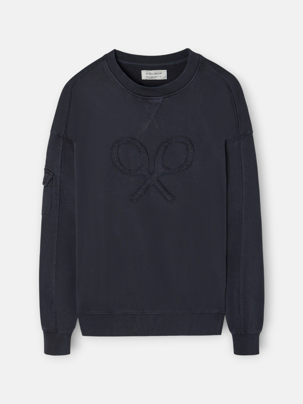 Sudadera relaxed fit logo garment dye gris