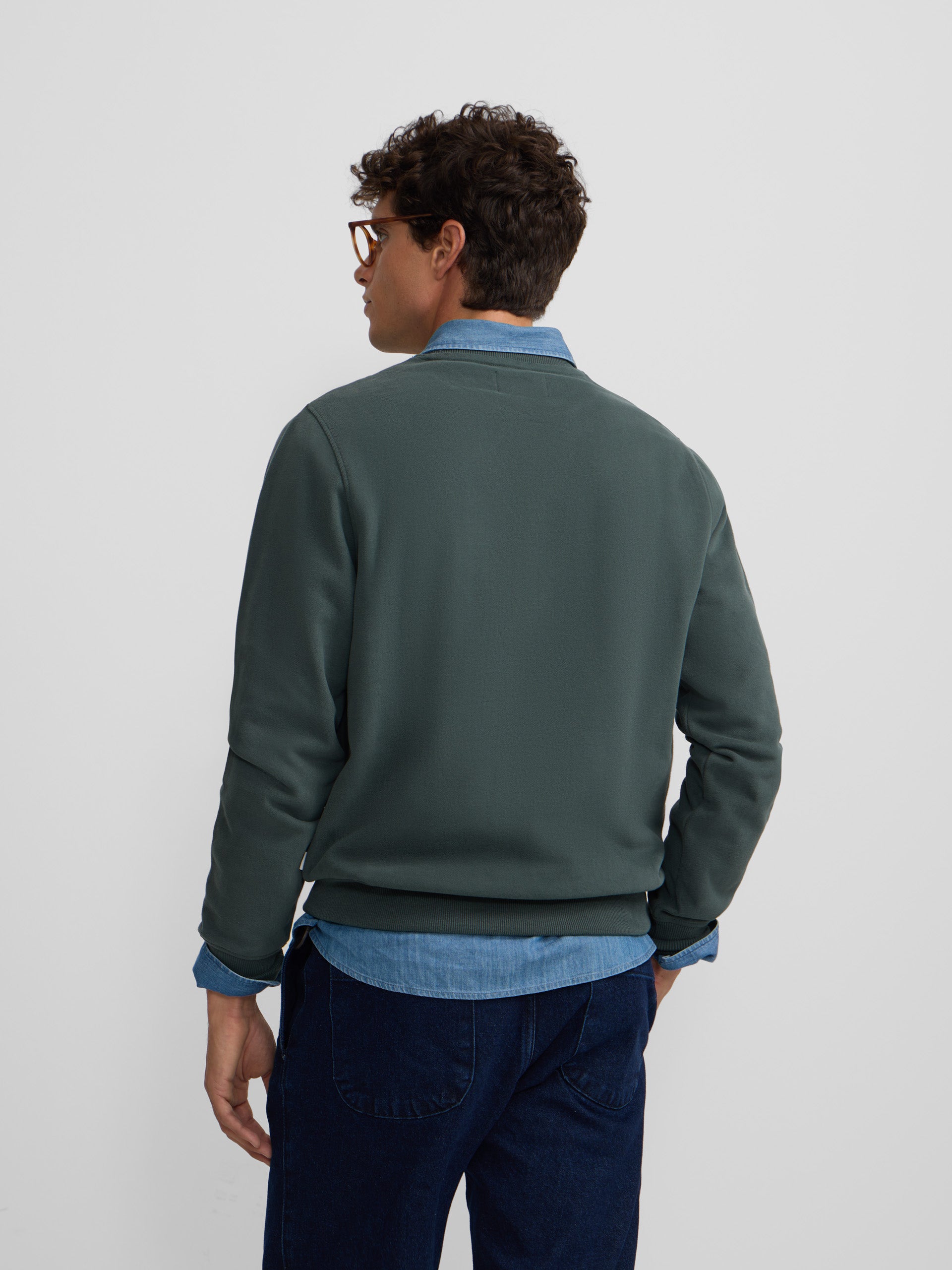 Sudadera raqueta media pana verde oscuro