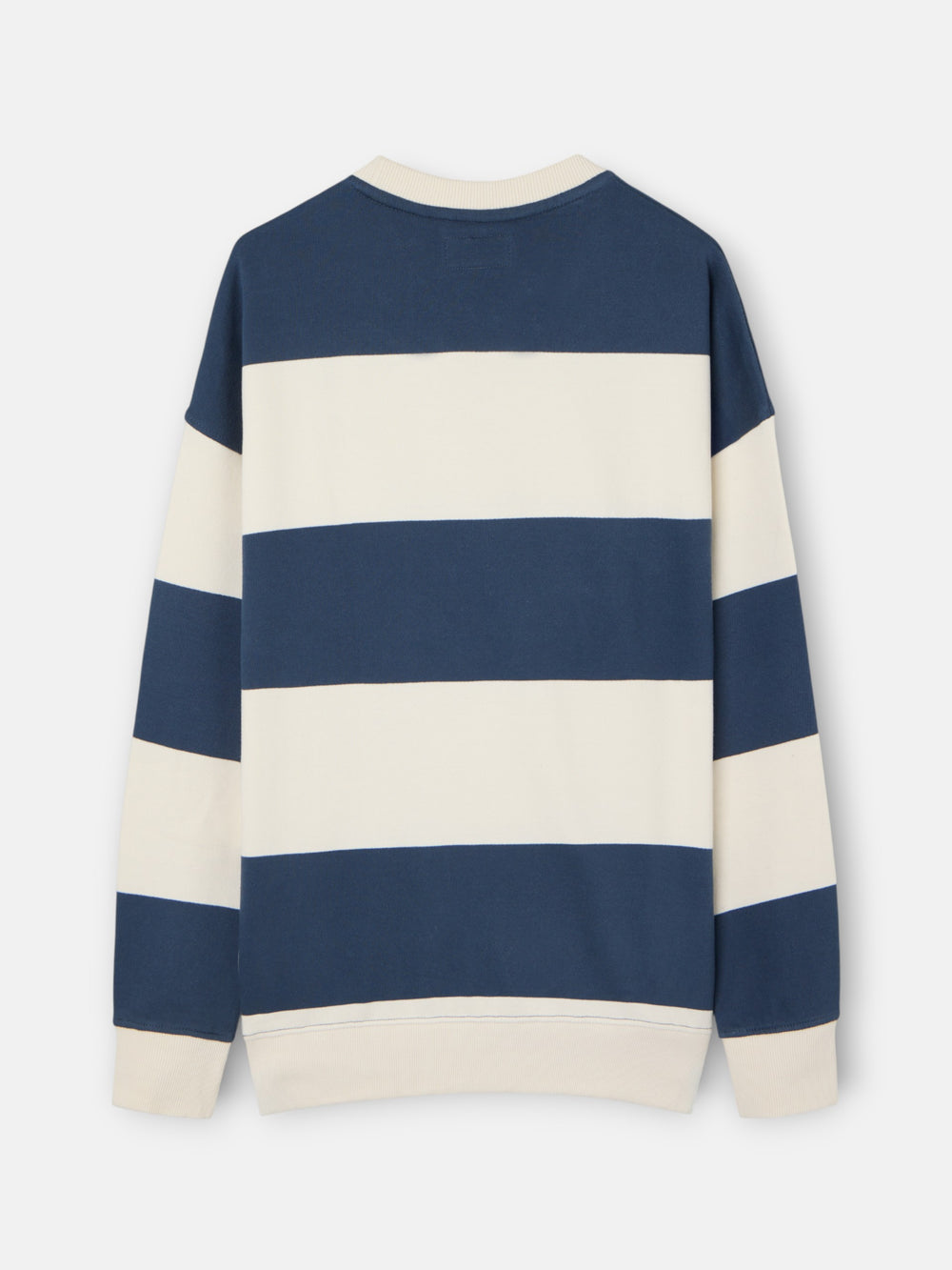 Relaxed fit sweatshirt with cream and navy blue stripes