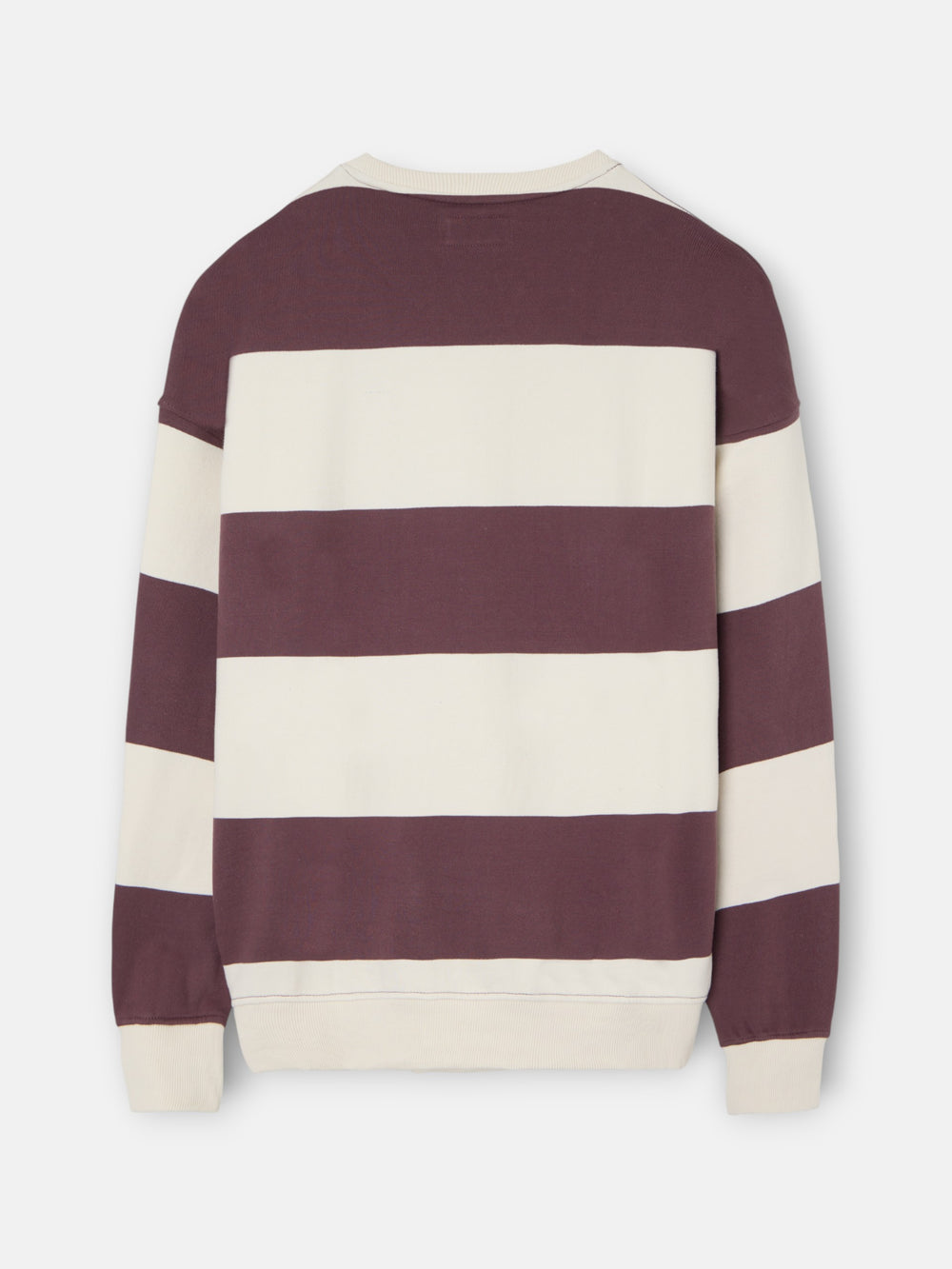Relaxed fit sweatshirt with cream and burgundy stripes