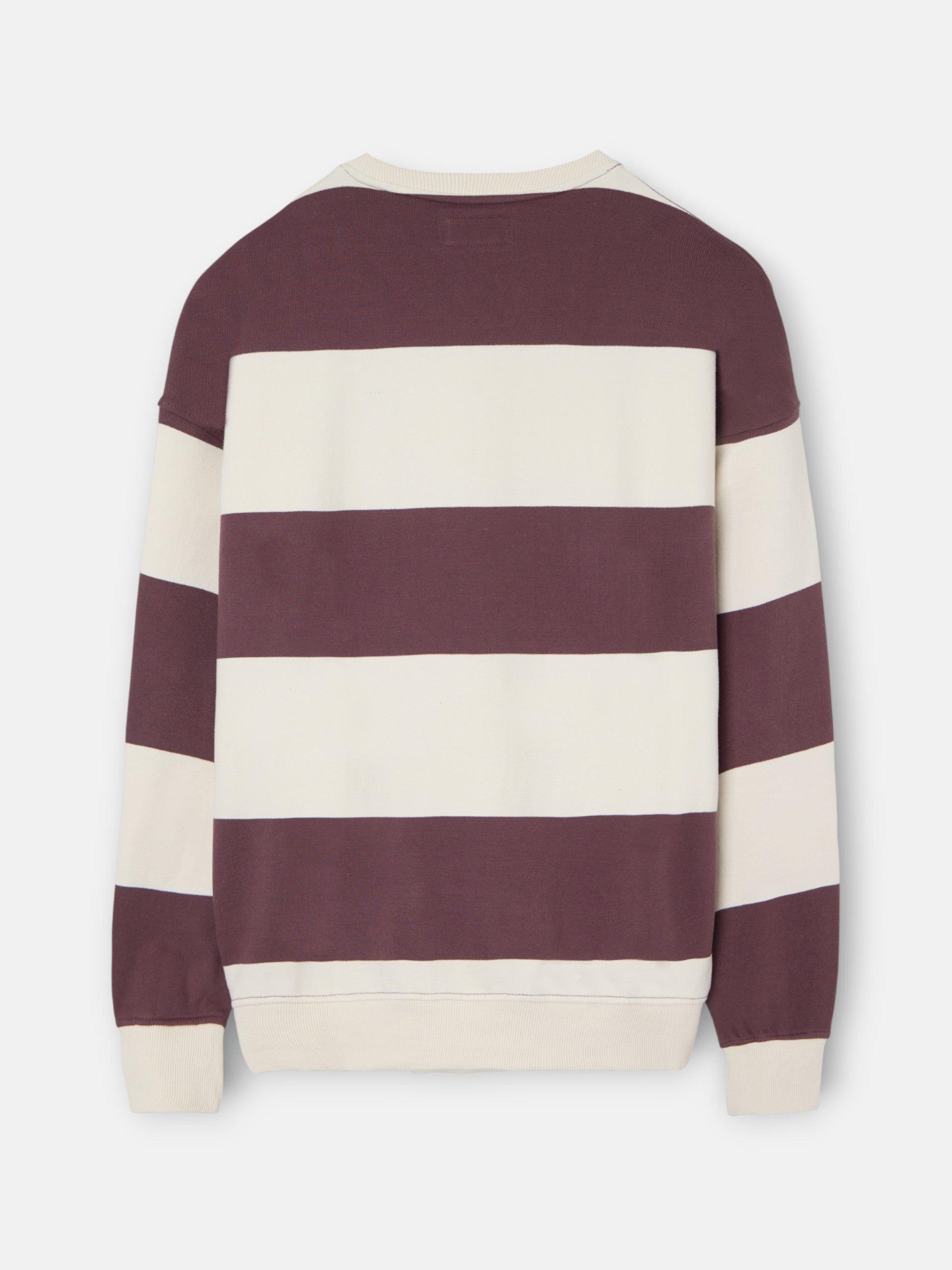Relaxed fit sweatshirt with cream and burgundy stripes