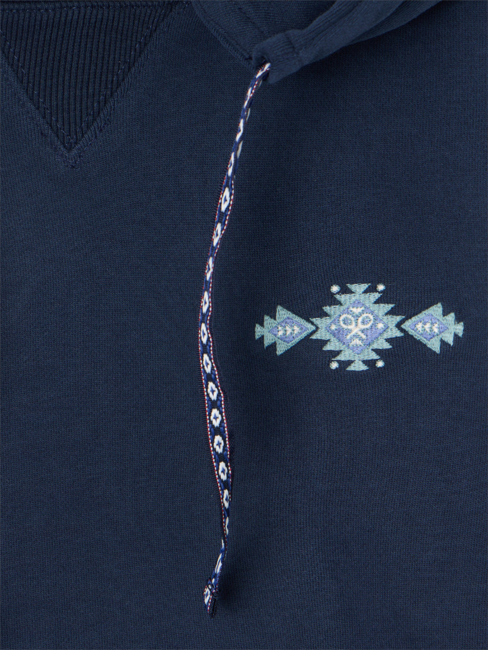 Sudadera hoodie cordon etnico azul marino