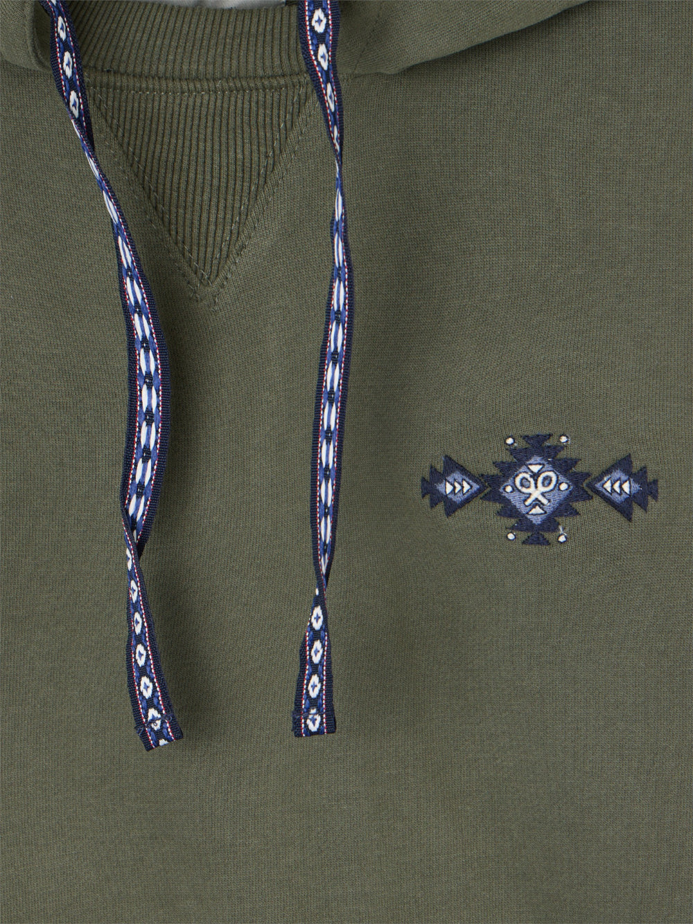 Sweatshirt hoodie com cordão étnico verde claro