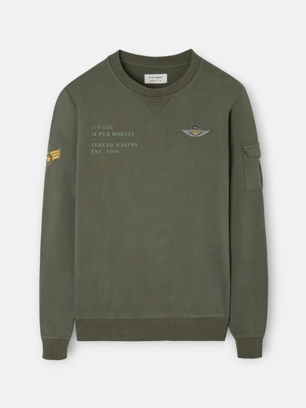 Sudadera parches military verde