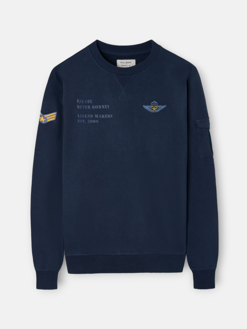 Sudadera parches military marino