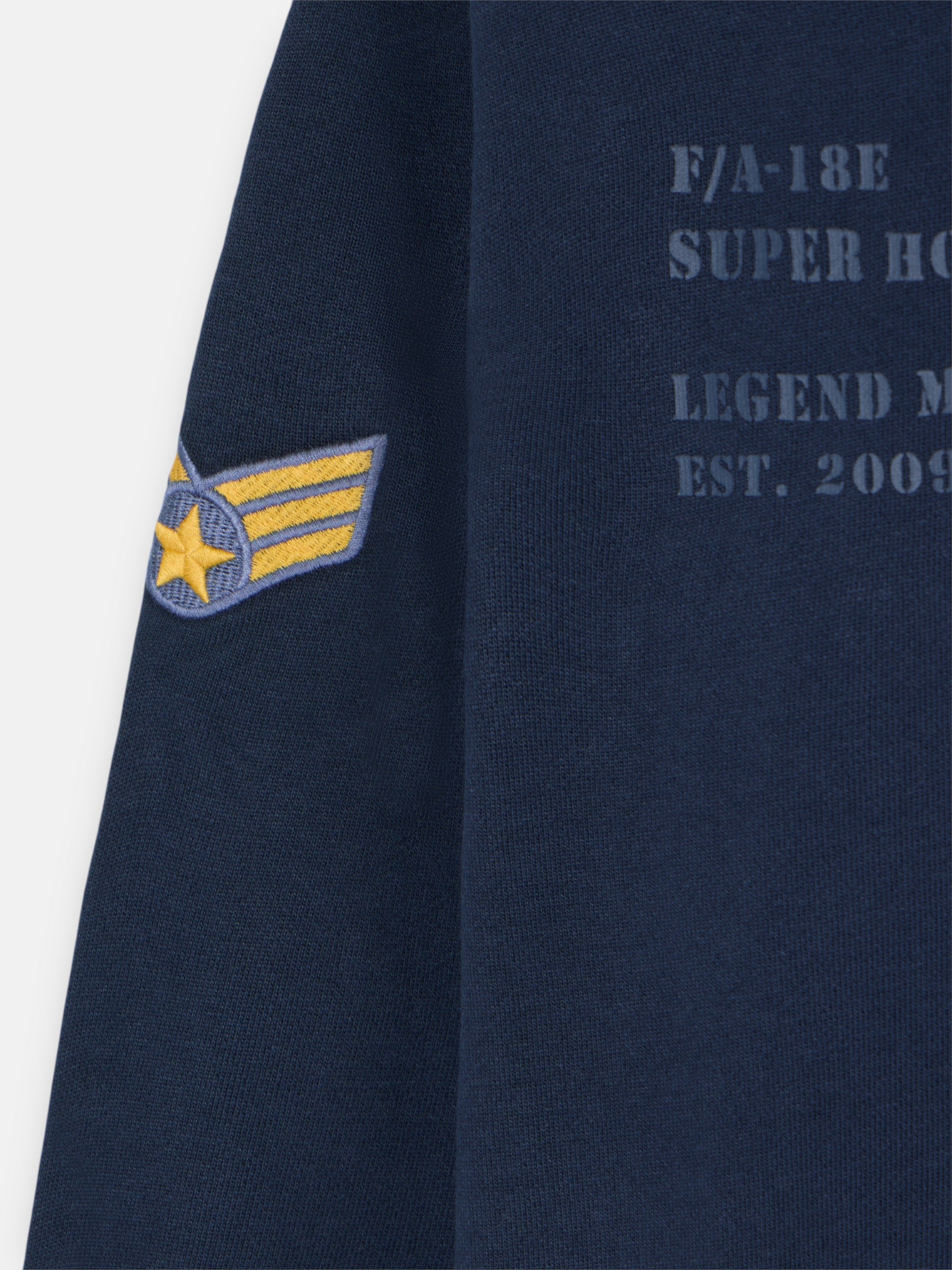 Sweatshirt com emblemas military azul-marinho