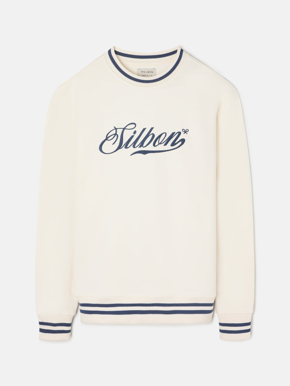 Sweatshirt rétro lettrage crème