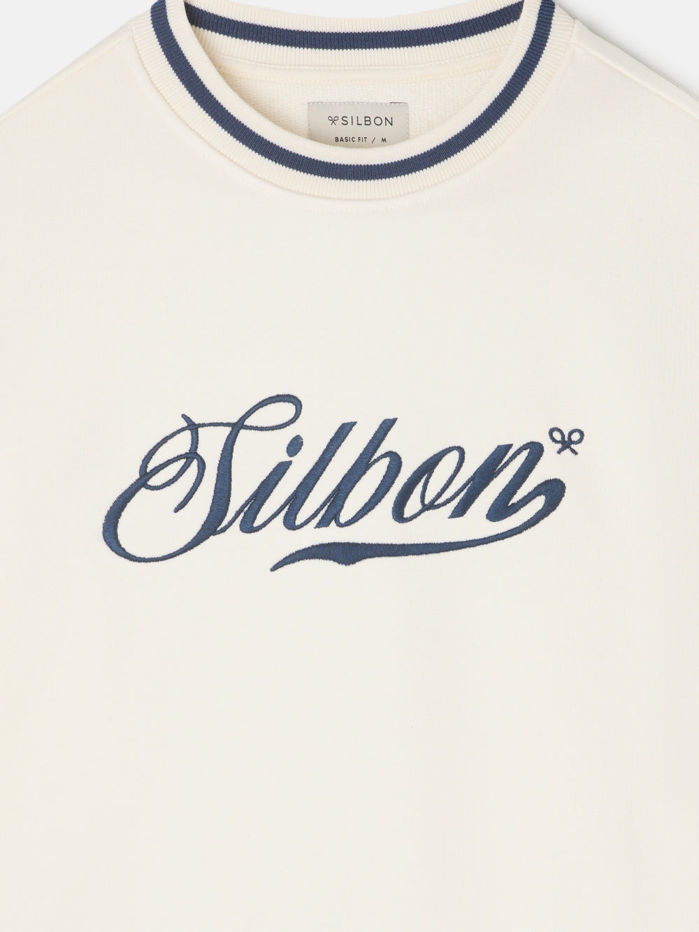 Sweatshirt rétro lettrage crème