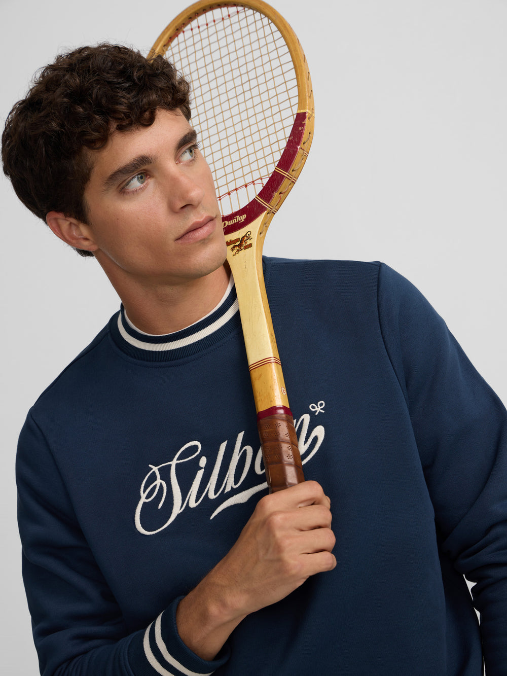 Sudadera retro lettering marino